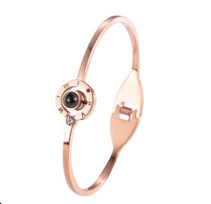 18K Rose Gold Four-Leaf Clover Bracelet for Women