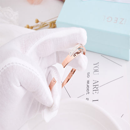 Women’s Roman Word Diamond Bracelet – Stylish & Durable