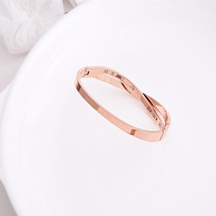 Women’s Roman Word Diamond Bracelet – Stylish & Durable