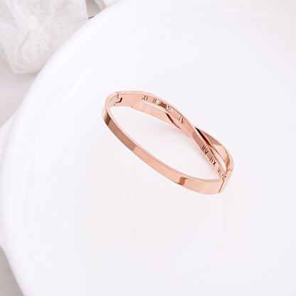 Women’s Roman Word Diamond Bracelet – Stylish & Durable