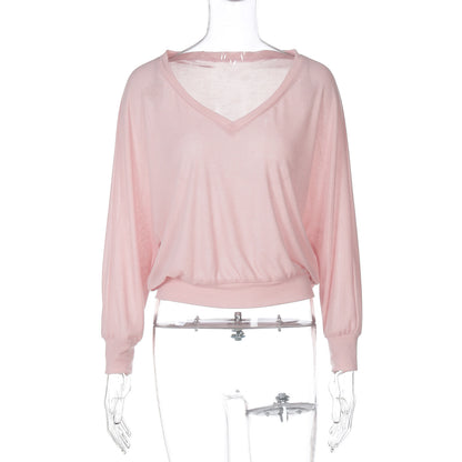 Women's See-through Waist-controlled Long Sleeves Top