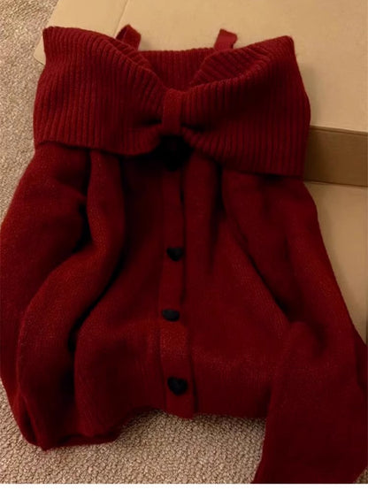 Idle Style High-grade Off-the-shoulder Knitted Top