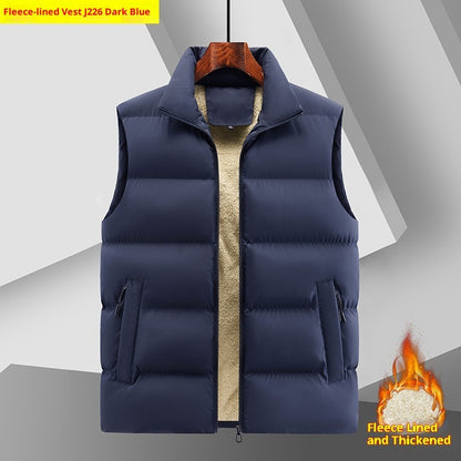 Warm Stand Collar Casual Sleeveless Waistcoat Top For Men