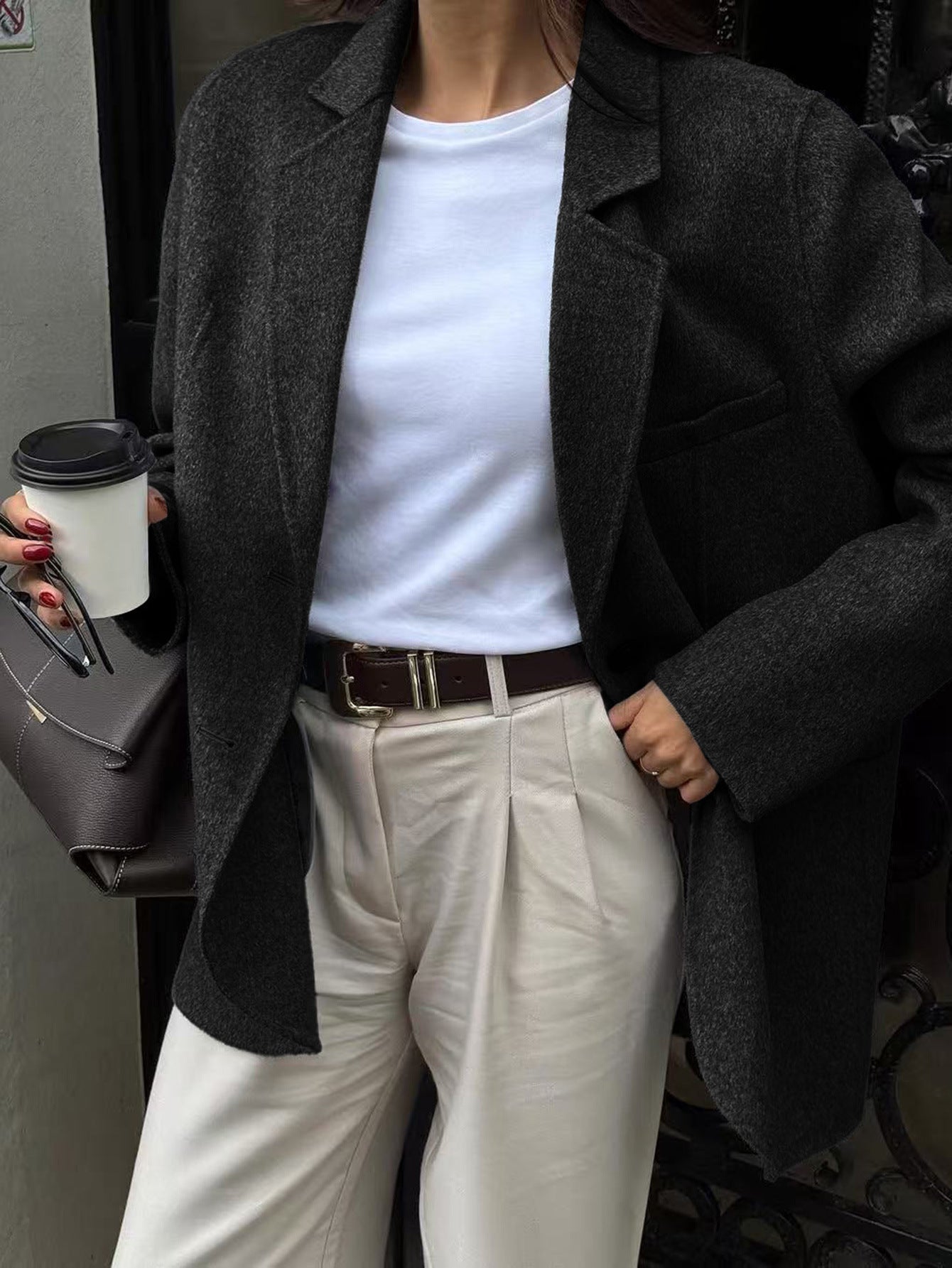 Casual High-end Solid Color Suit Jacket Women's Clothing