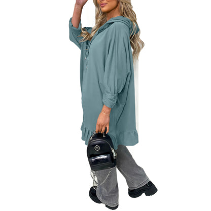 Women's Loose Lotus Leaf Mid-length Sweater