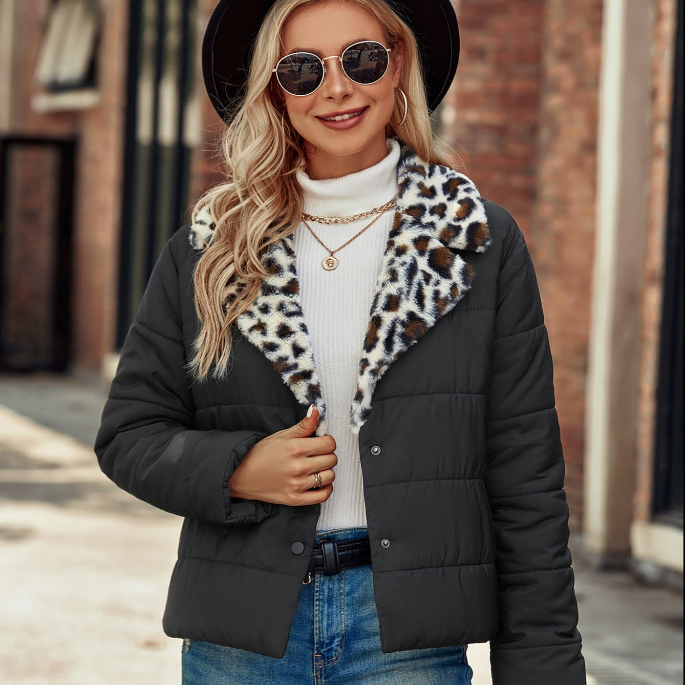 Women's Casual Polo Collar Suit Cotton-padded Coat