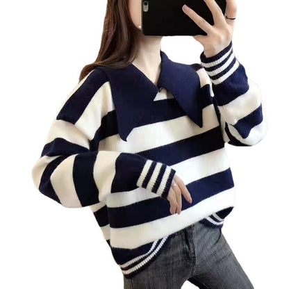 Loose Slimming Outside Wear Western Style Knitted Bottoming Shirt