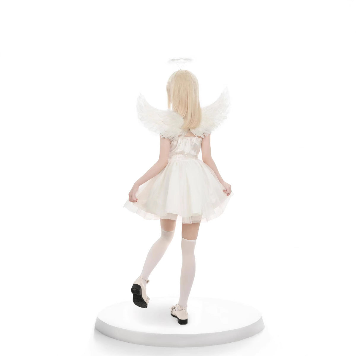 Halloween Black and White Angel Devil Costume Dark Dress Set