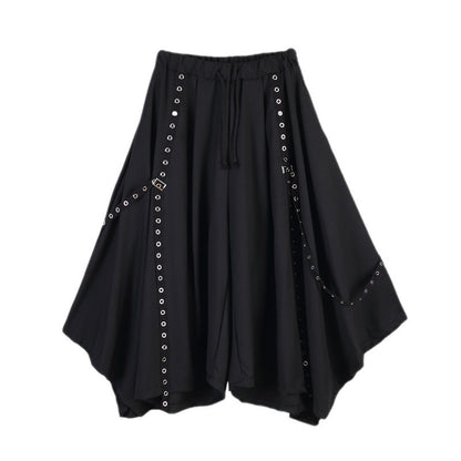 Dark Niche Personality Ribbon Rivet Heavy Industry Art Super Large Swing Irregular Pantskirt