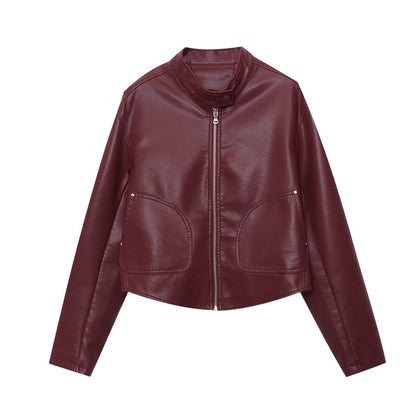 Locomotive Style Stand Collar Temperament Wild Jacket