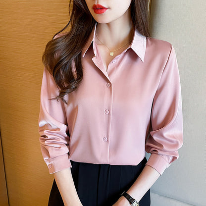 Non-ironing Anti-wrinkle Satin Shirt For Women