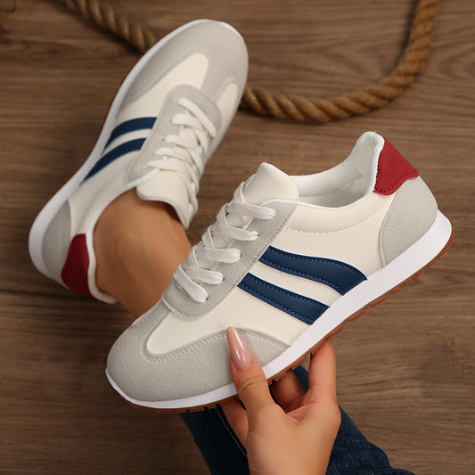 Outerwear Lace-up Color-block Casual Athletic Shoes