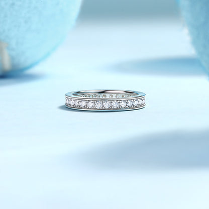 Trajectory Moissanite Wedding Ring in S925 Silver