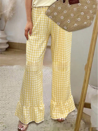 Summer New Two-tone Plaid Women's Casual Pants