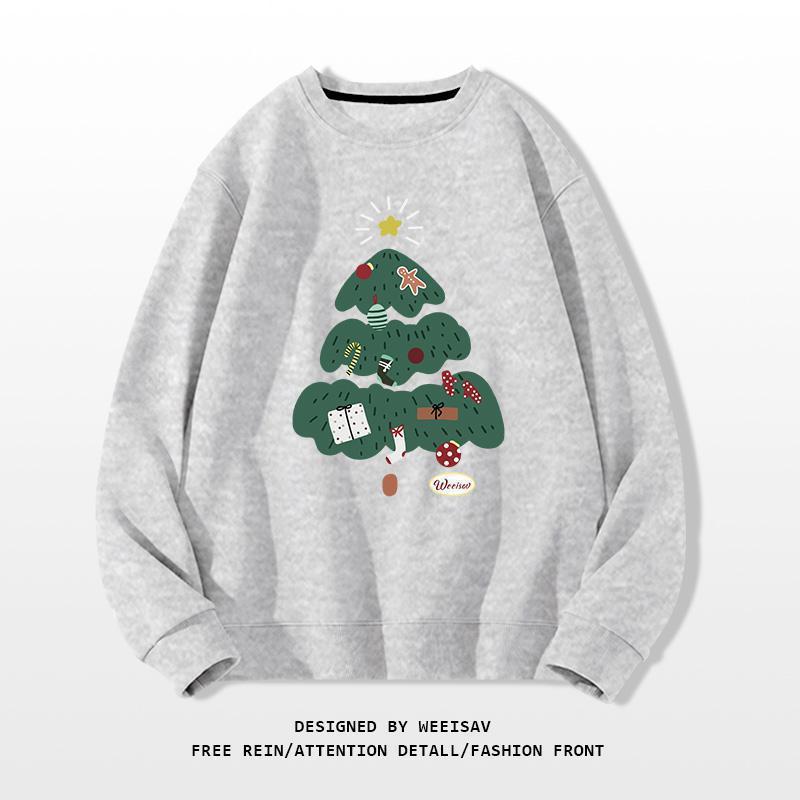 Christmas Tree Design Round-neck Pullover Leisure