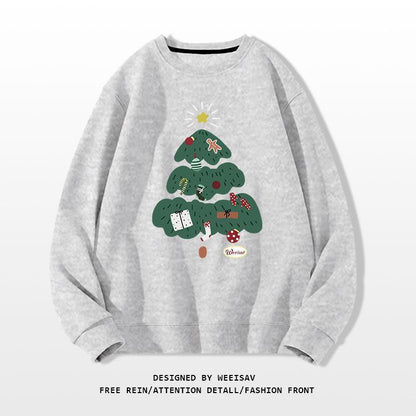 Christmas Tree Design Round-neck Pullover Leisure