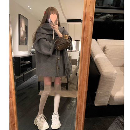 Gold Cloak Loose-fitting Tassel Woolen Coat