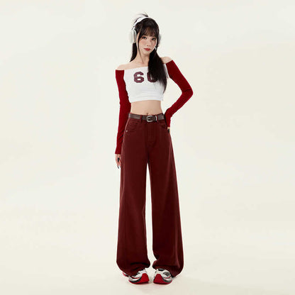 This Year's Popular Hot-selling Product Pants Retro Straight Wide-leg Pants