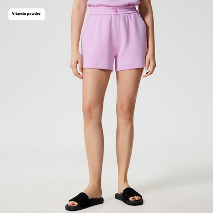 Drawstring High Waist Cloud Feeling Skin-friendly Running Wide Leg Casual Shorts