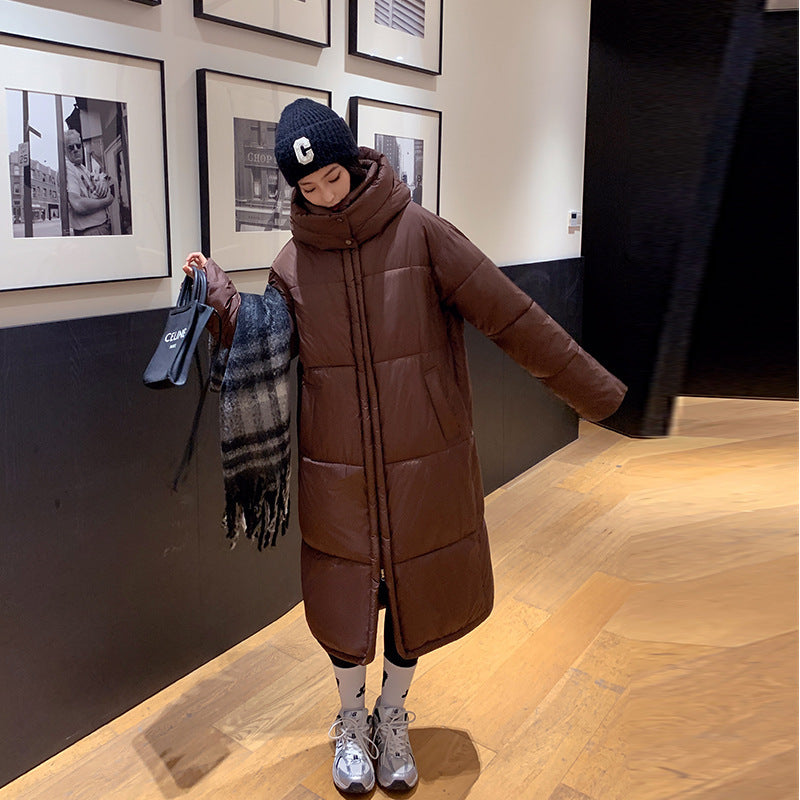 Women's Long Loose Thickening Keep Warm Hooded Cotton-padded Coat
