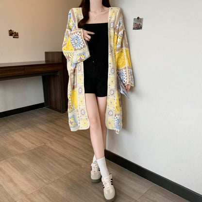Loose Bohemian Crocheted Hollow Out Sweater Coat