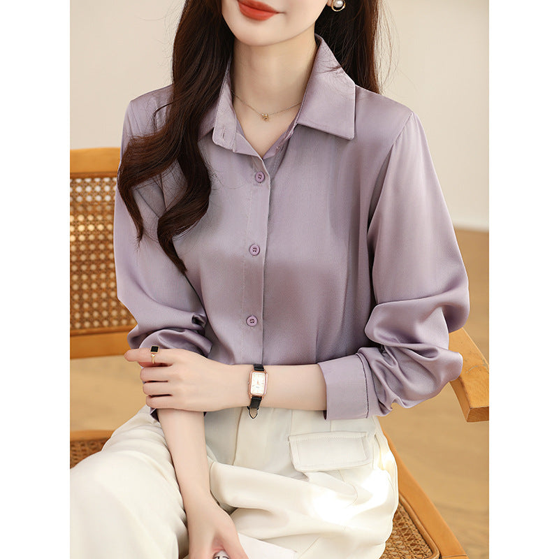 Non-ironing Anti-wrinkle Satin Shirt For Women