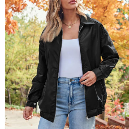 Women's Oversized Biker's Leather Jacket Fall Winter Fashion