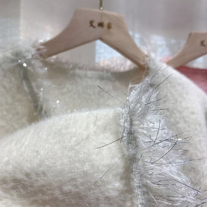 Loose Retro Tassel V-neck Sweater Cardigan