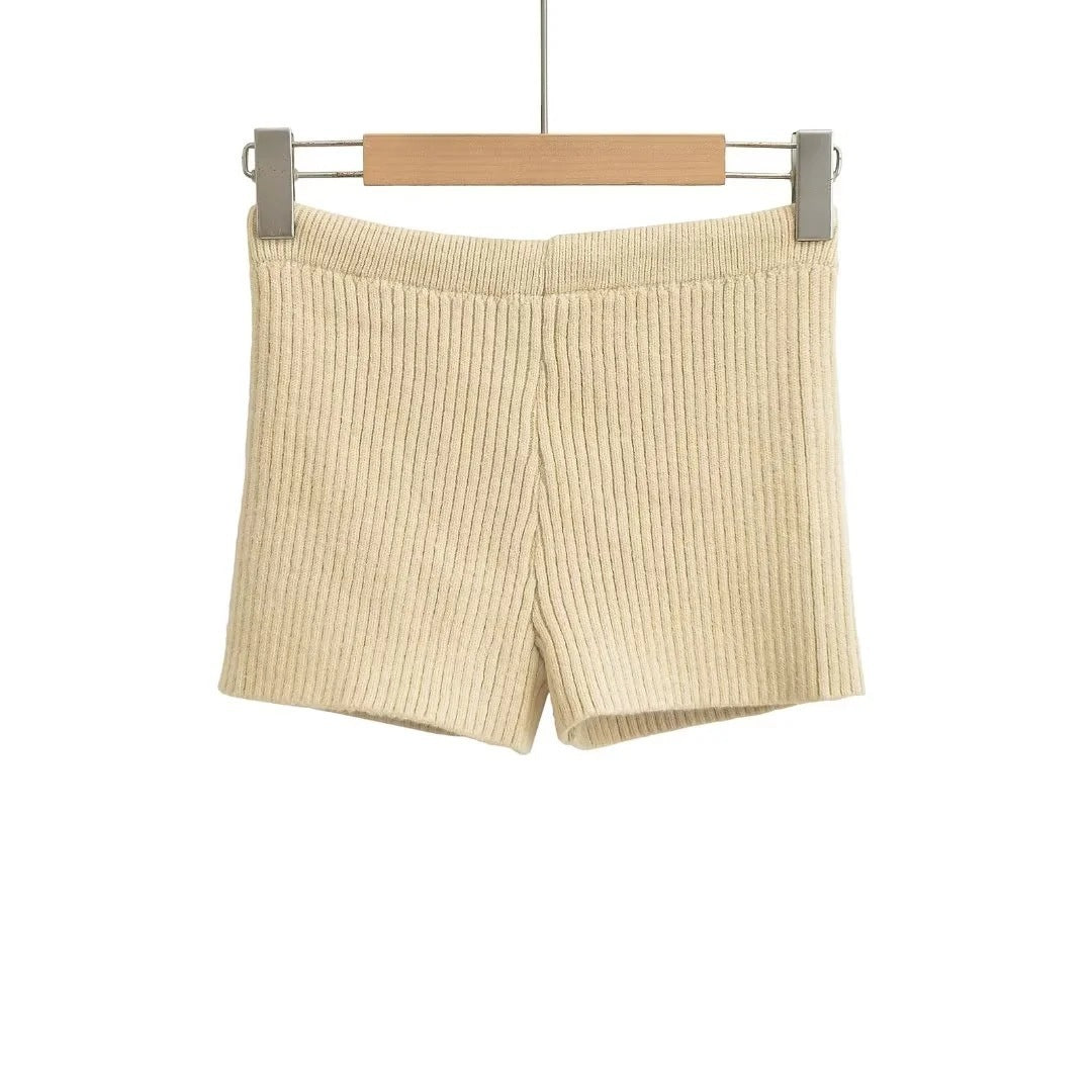 Elastic Elastic Hip Knitted Shorts Women's Knitted Shorts