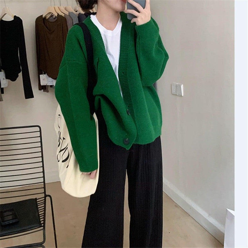 Loose Solid Color Outerwear Top For Women
