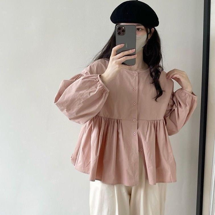 Spring And Autumn Japanese Style Long Sleeve Blouse Women's Loose Casual