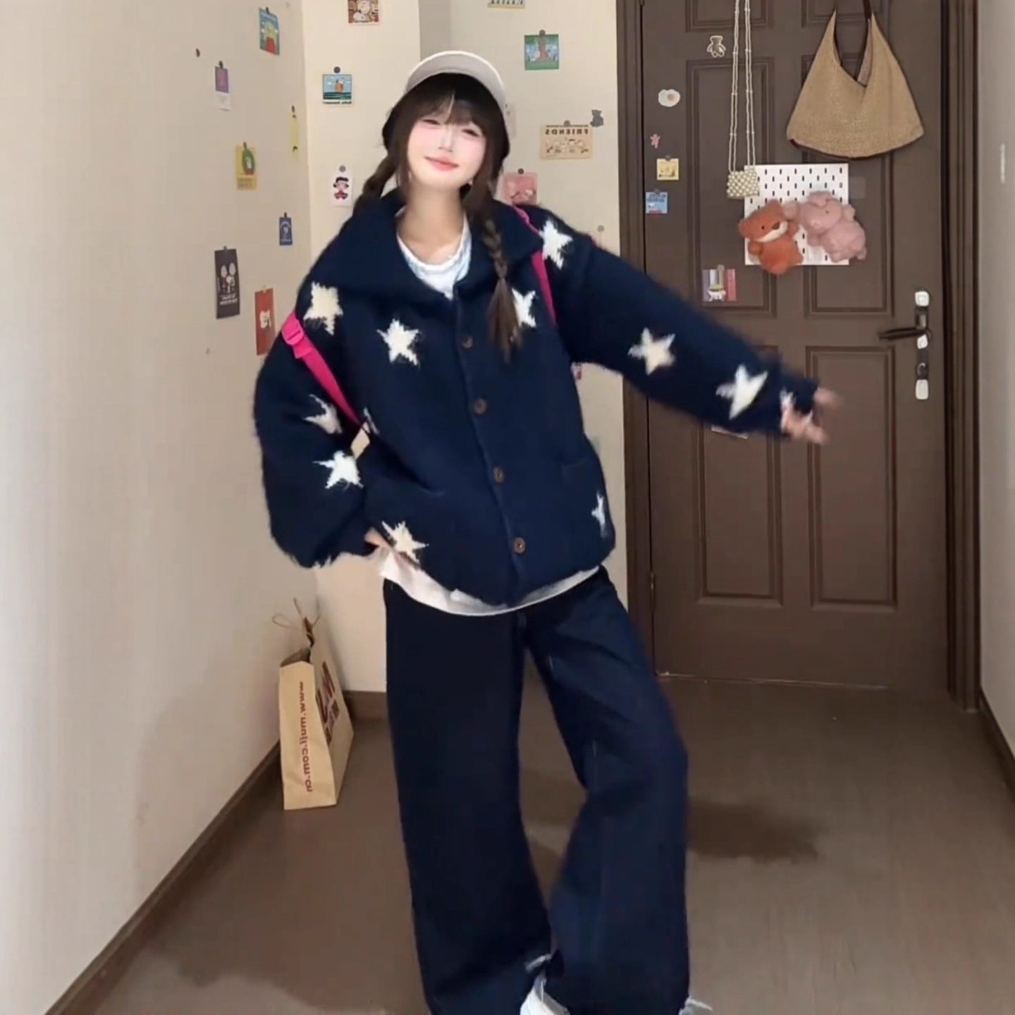 Slim And Loose Korean Lazy Knit Cardigan