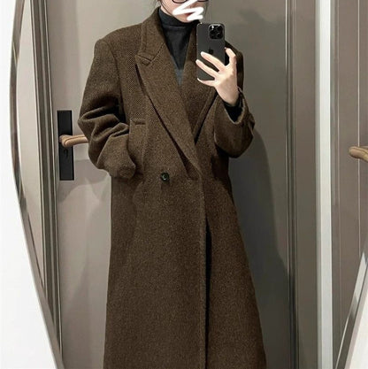 Overcoat Coat Overknee Thickened Mid-length Elegant Woolen