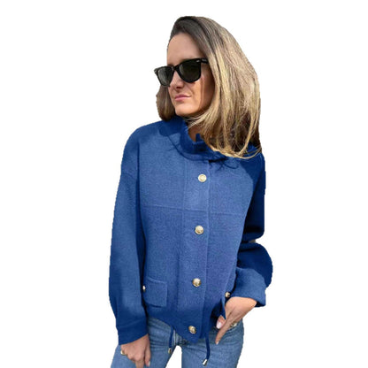 Tie Pocket Cardigan Single-breasted Mid-length Coat