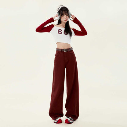 This Year's Popular Hot-selling Product Pants Retro Straight Wide-leg Pants