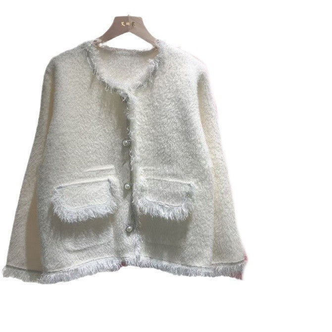 Loose Retro Tassel V-neck Sweater Cardigan