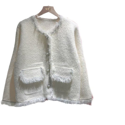 Loose Retro Tassel V-neck Sweater Cardigan