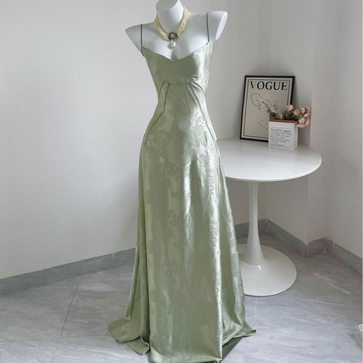 New Embroidered Floral Long Skirt With High-end Feel, Luxurious Camisole Skirt, Slimming Dress