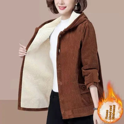Corduroy Thickening Minimalist Oversized Loose Coat