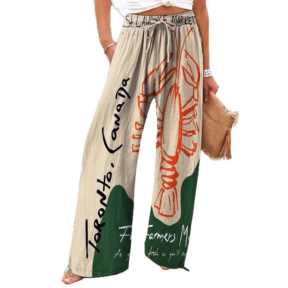 High Waist Casual Loose Wide Leg Pants