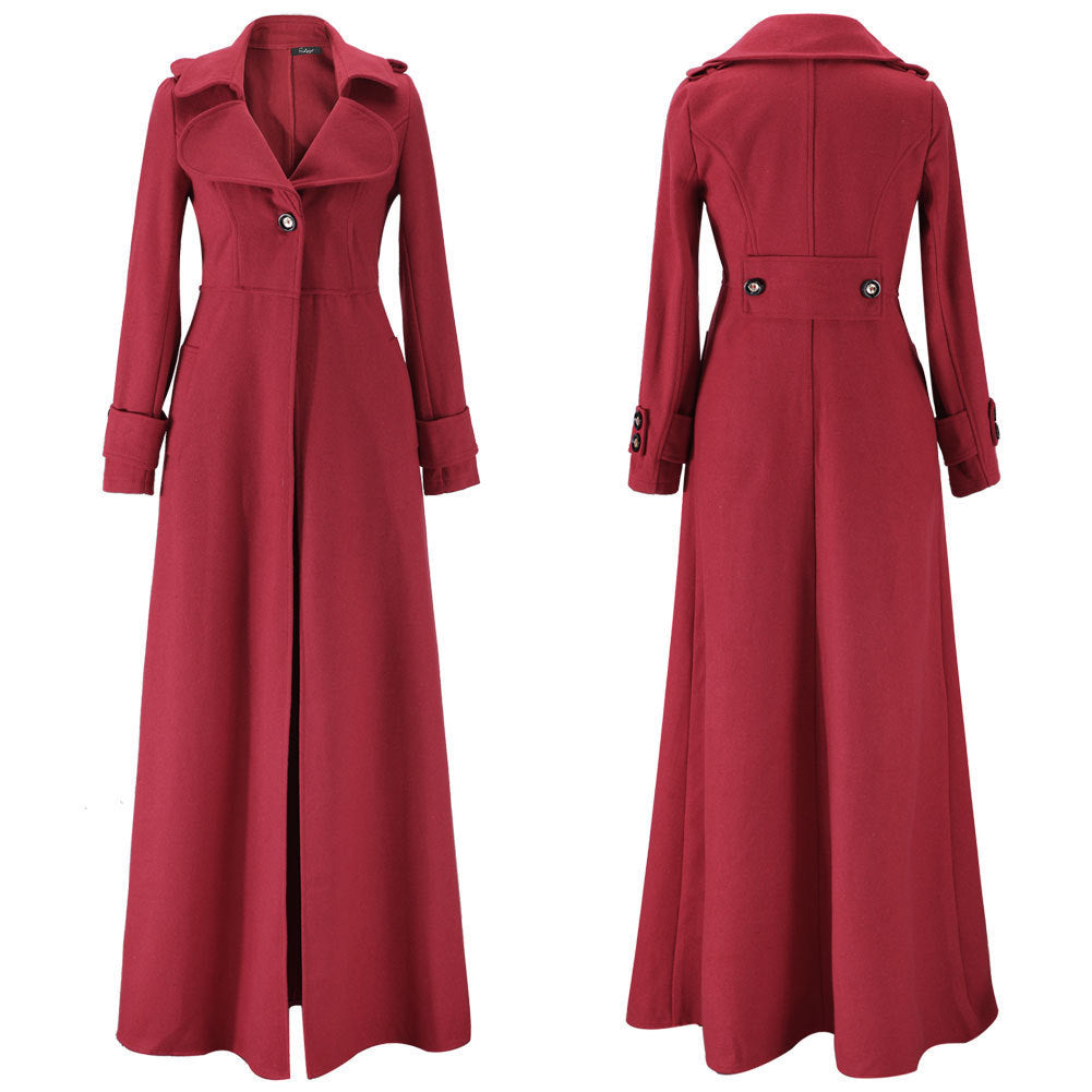 Autumn And Winter Coat Women's Turtleneck Woolen Coat