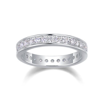 Trajectory Moissanite Wedding Ring in S925 Silver