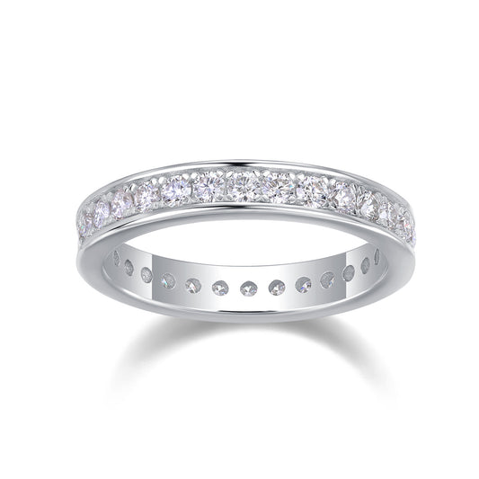 Trajectory Moissanite Wedding Ring in S925 Silver