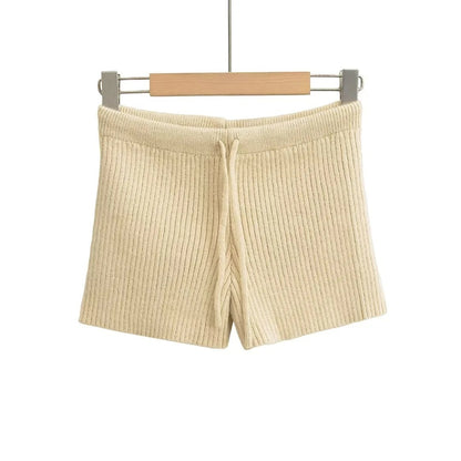 Elastic Elastic Hip Knitted Shorts Women's Knitted Shorts