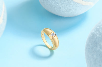 Eight-prong Radiance Moissanite Ring – S925 Silver & Gold