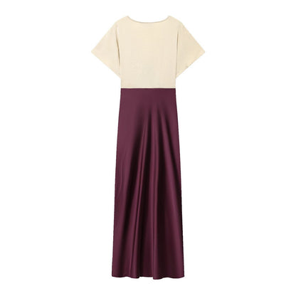 Women's Lace Silk Satin Dress