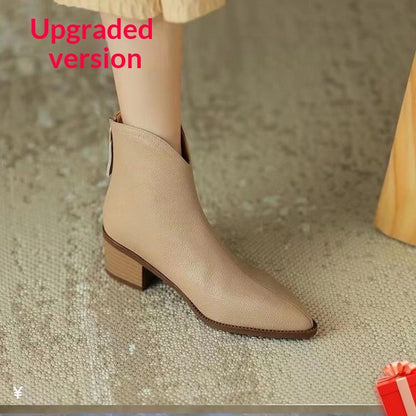 Brown French Short Boots For Women Spring And Summer