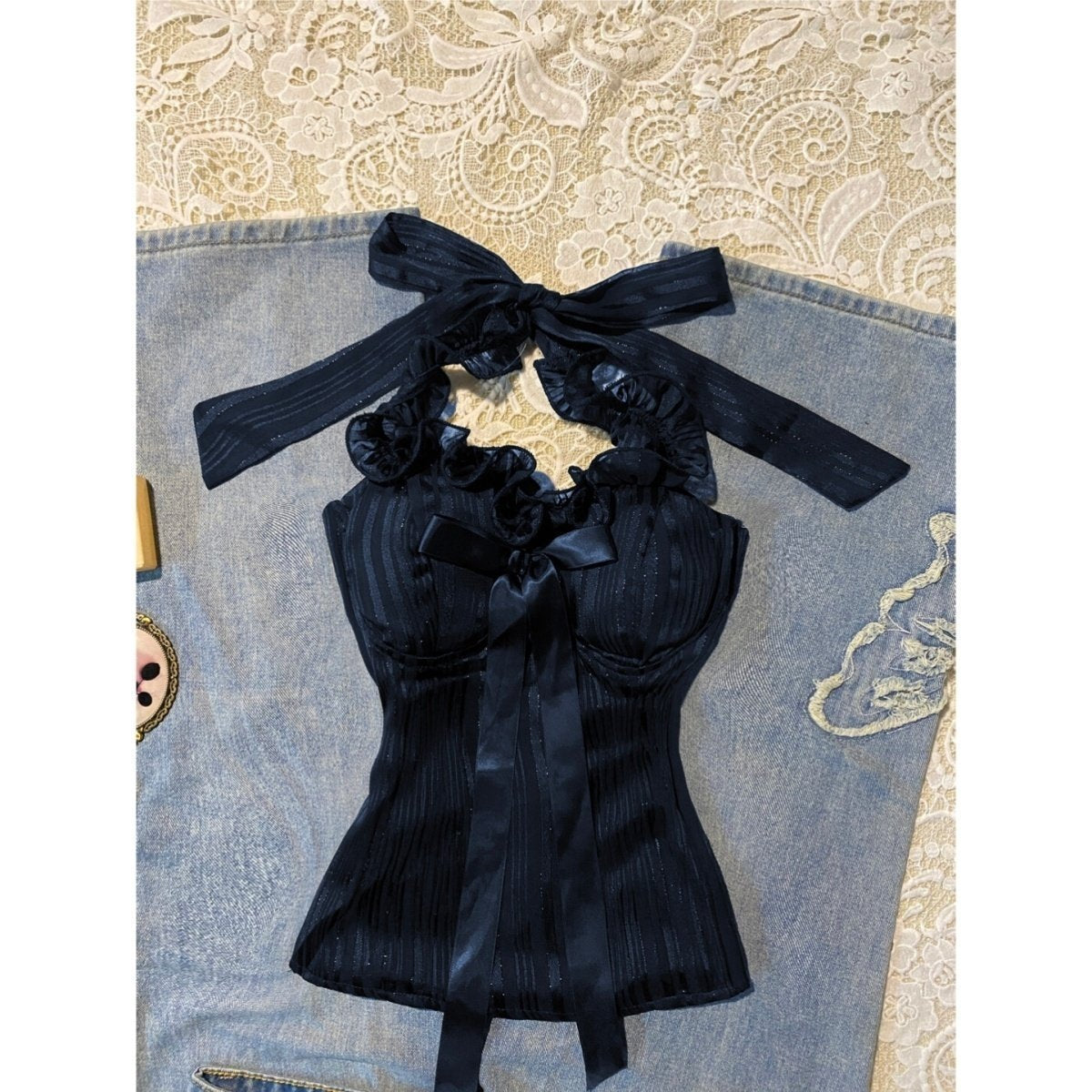 Pure Desire Bow Bandage Halter Top