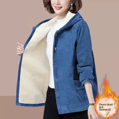 Corduroy Thickening Minimalist Oversized Loose Coat