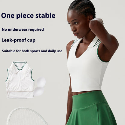 Stand Collar Women's Chest Pad Plus Size Sports Vest